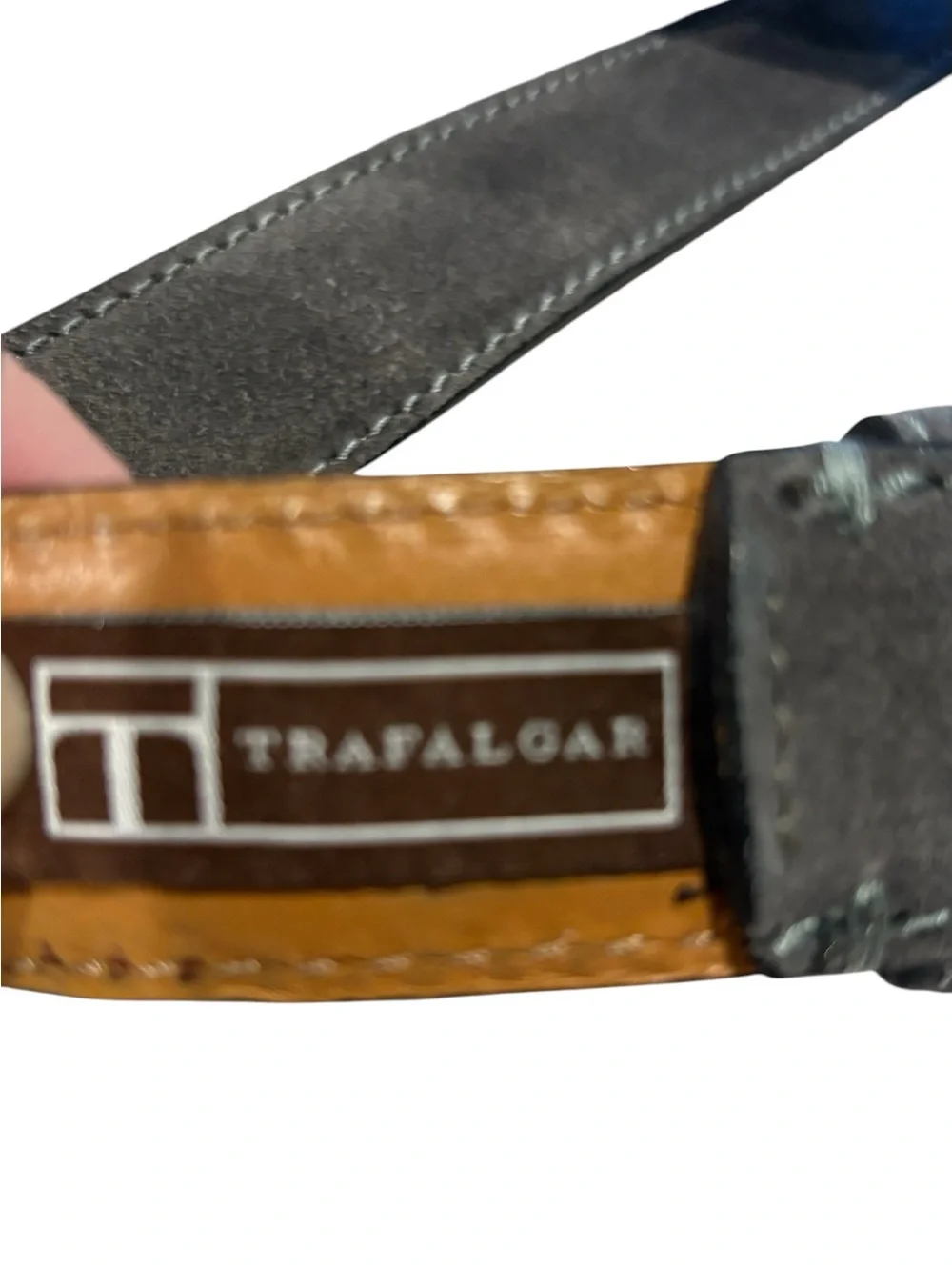 Trafalgar - Alston Men's Leather belt. Size 42. 35 mm. Gray Suede